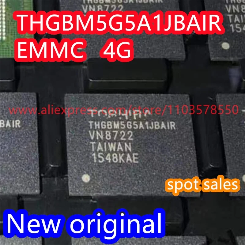 （5PCS）  Brand new original THGBM5G5A1JBAIR package BGA-153 ball EMMC 4G memory chip version 4.5