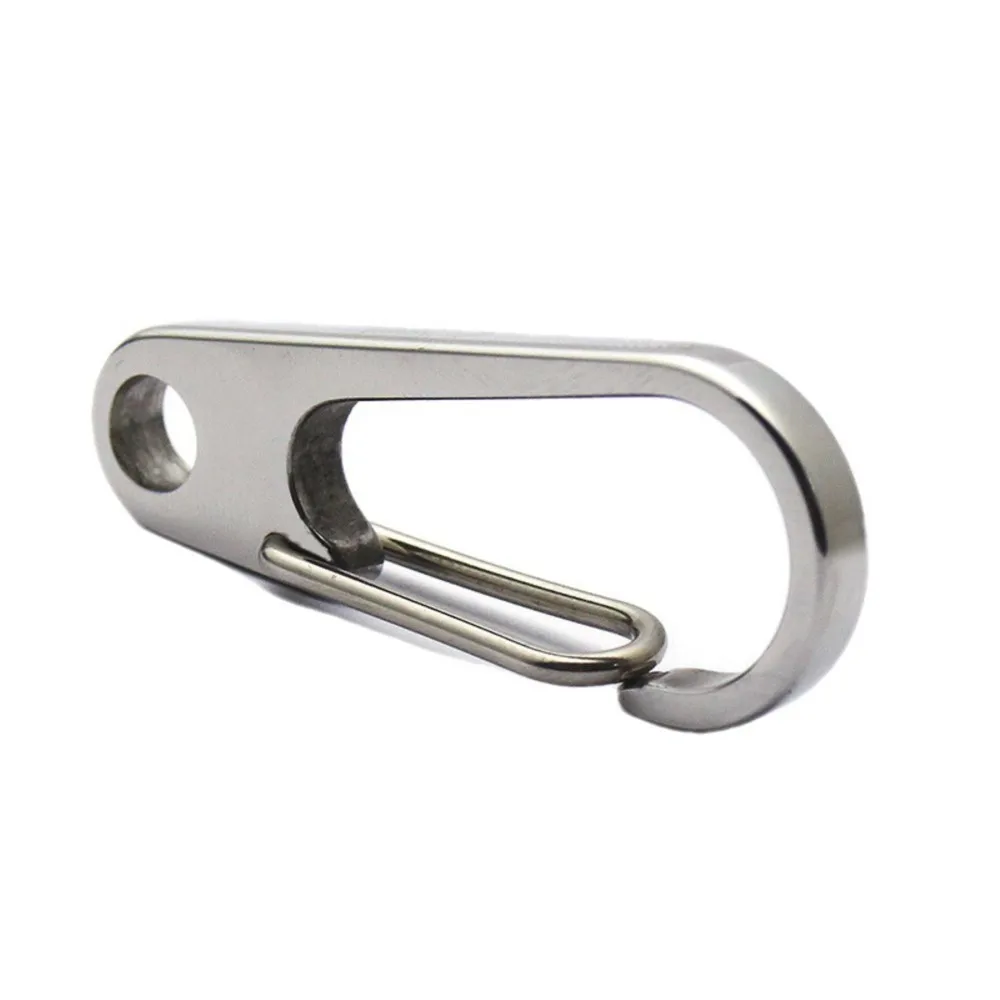 1Pc Stainless Steel Lobster Clasp Buckle Keychain Carabiner Outdoor Camping Spring Buckle DIY Backpack Buckle Key Chains Tool