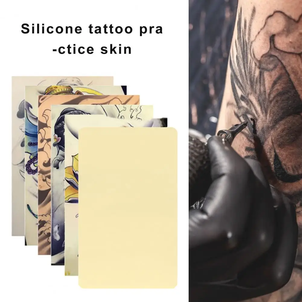 

Artificial Silicone Practice Skin Realistic Tattoo Practice Skin Soft Silicone for Beginners Experienced Artists 1pc/6pcs Tattoo