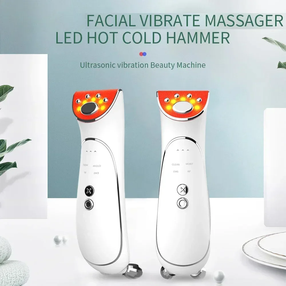 EMS Facial Massager LED Lichttherapie Sonic Ion Trillingen Huidverstrakking Anti Rimpel Gezicht Lifting Huidverjonging Care Tool
