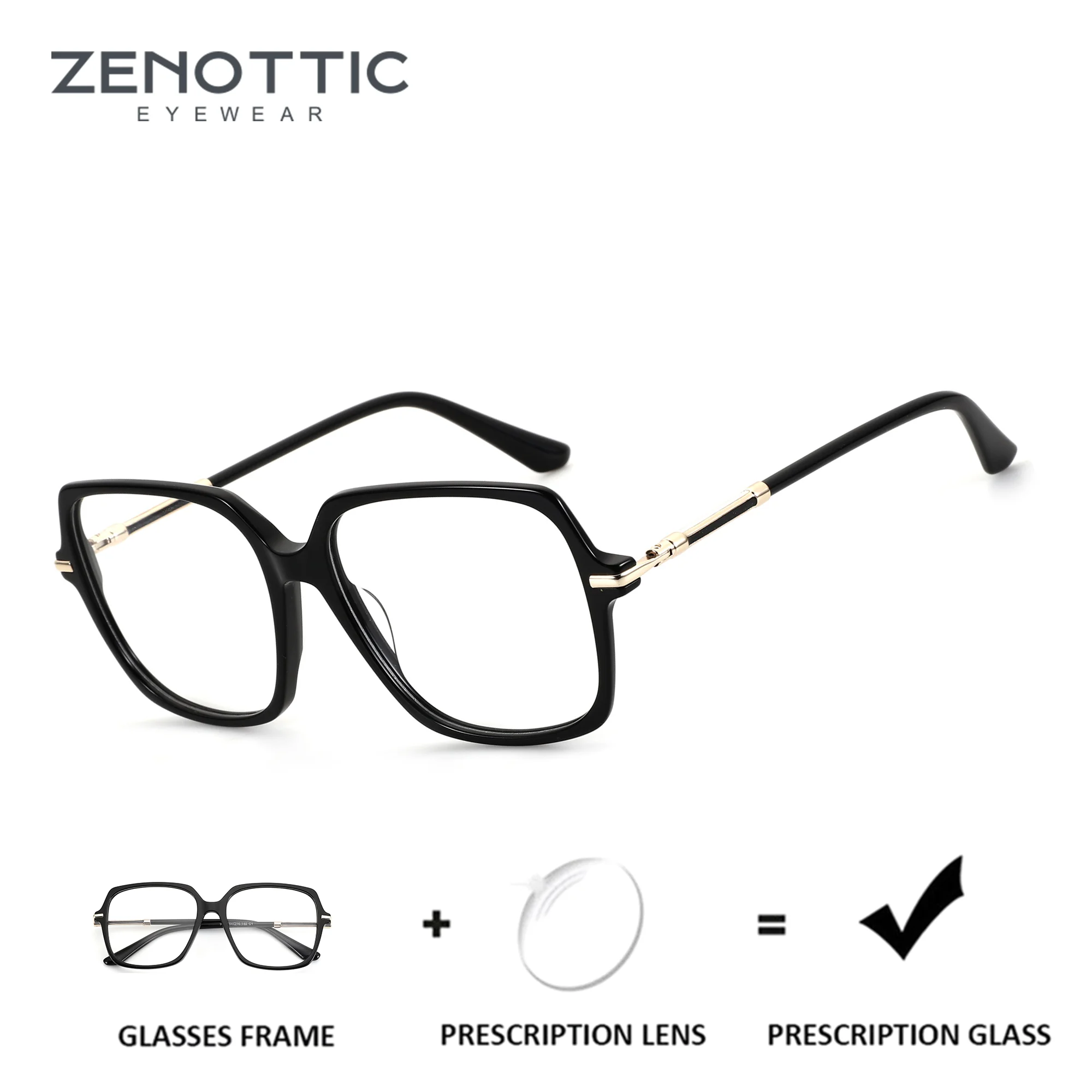 

ZENOTTIC (размер L) квадратные очки из ацетата для женщин, оптические очки для коррекции близорукости с защитой от синего света, фотохромные очки