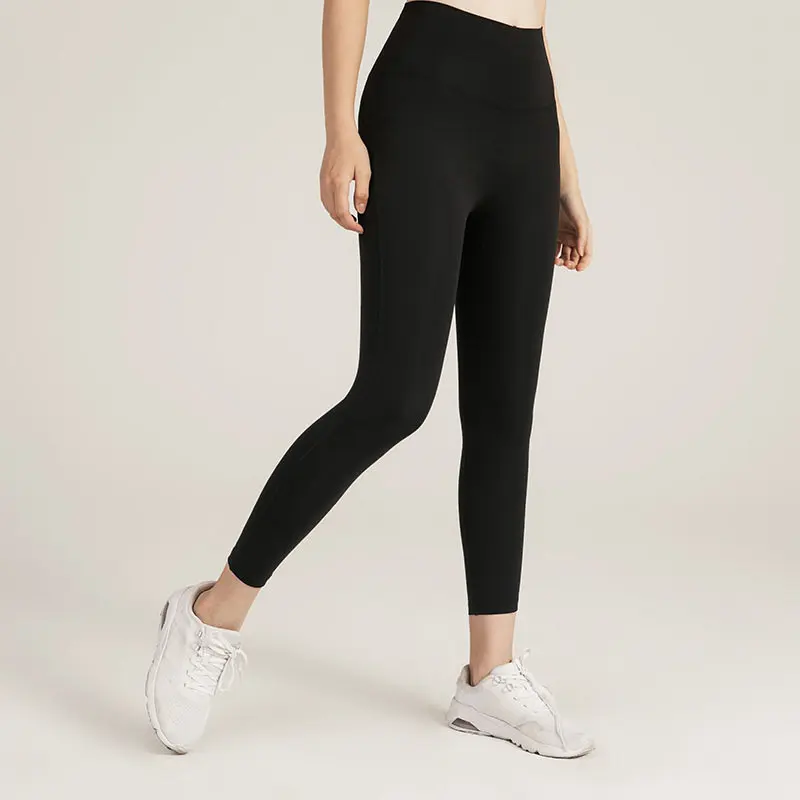 Women High Waist Naked Feeling Yoga Pants Butt Lifting Quick Dry Sports Leggings Nude Peach Hip Fitness Pants