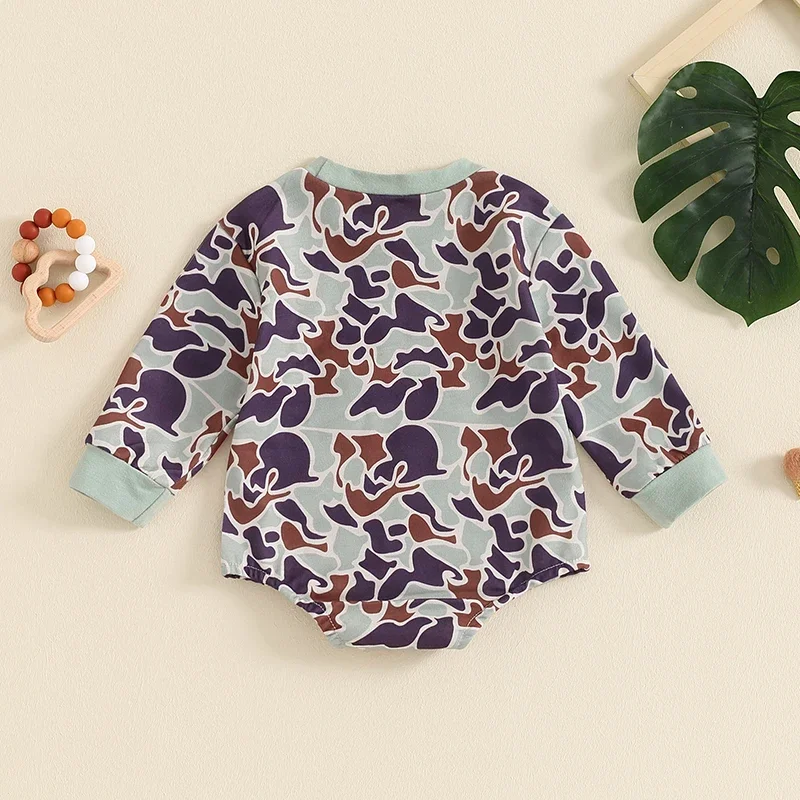 Baby Clothing Boys Rompers Infant Long Sleeve Duck Embroidery Camouflage Sweatshirts Jumpsuits Newborn Autumn Clothes