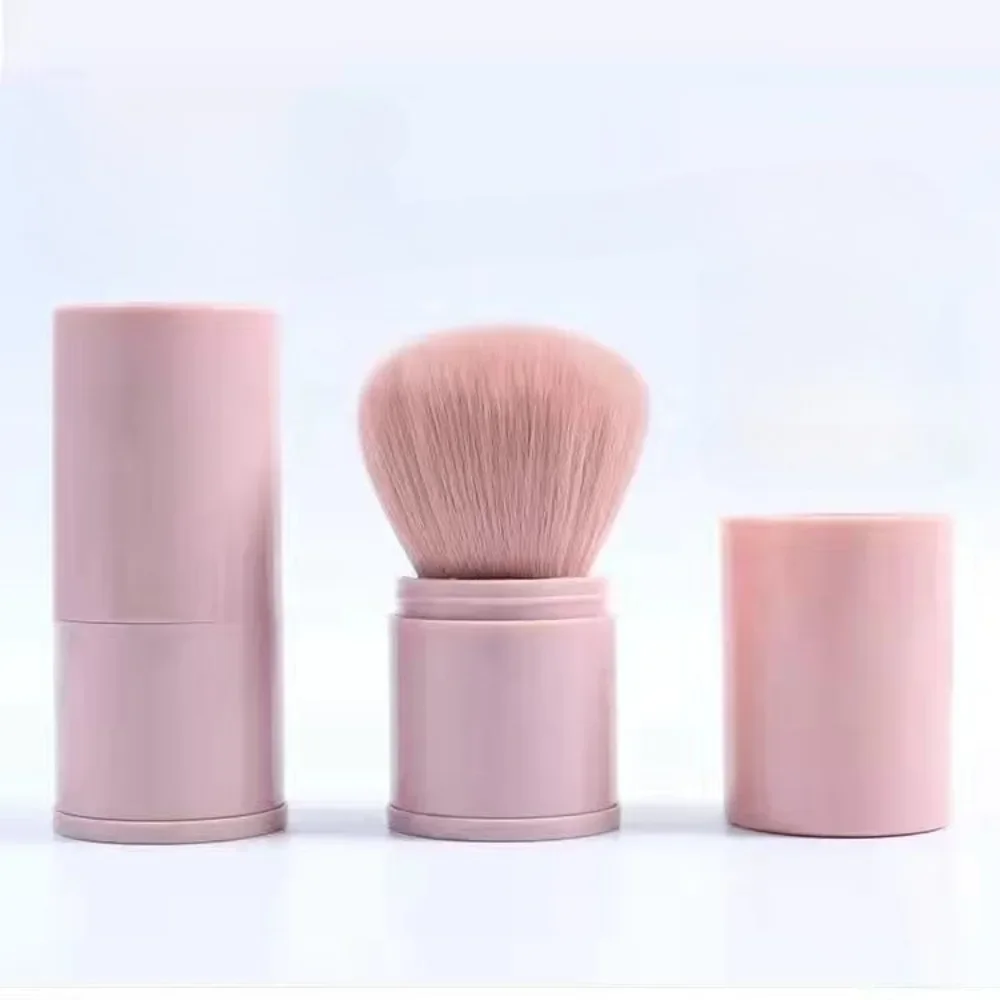 Z Pędzelkiem do Pudru w Pudełku Przenośne Pędzle do Makijażu Wysuwany Pędzel Pędzel do Pudru Sypkiego Kompletny Zestaw Narzędzi Pędzle do Cieni do Powiek