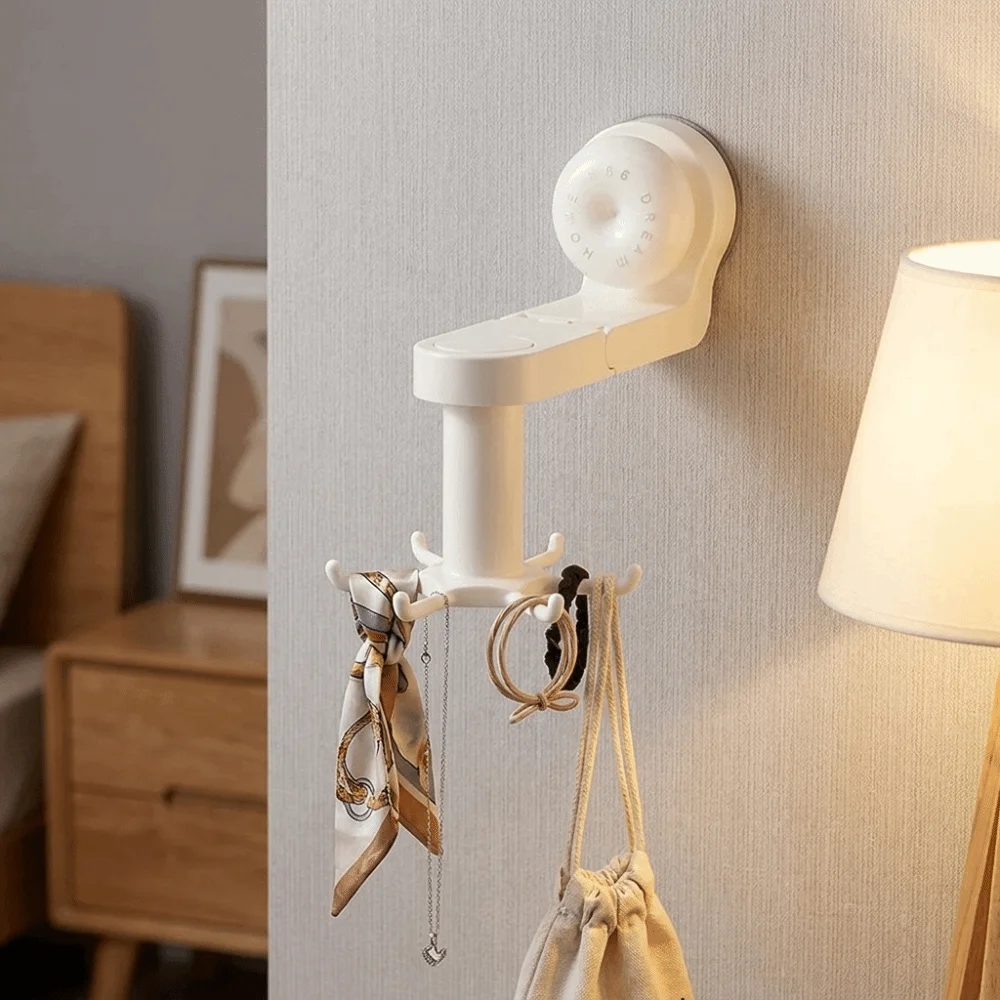 Rotatable Kitchen Rotating Hook Space-Saving with Suction Cup Suction Cup Hook Six-Claw Spatula Storage Rack Indoor Storage