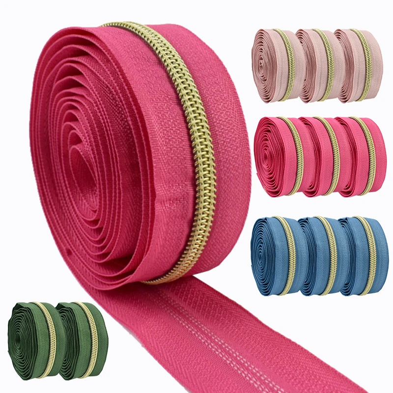 10/30/50 متر 5 # النايلون لفائف رمز السوستة ديكور DIY أكياس الخياطة محفظة الملابس سستة أشرطة السحابات الملونة إصلاح الملحقات #1