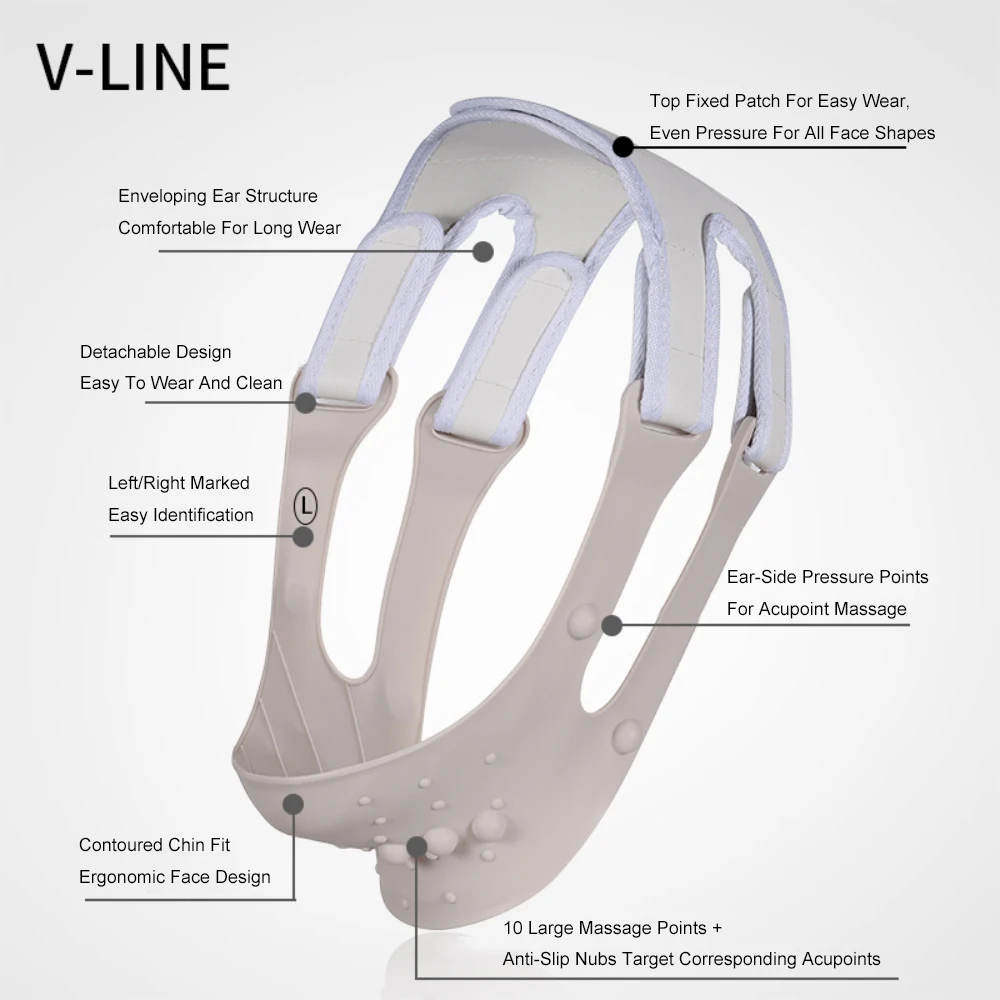 หน้ากากซิลิโคน V Lifting V Line Shape Face Lift Up Facial Slimming BANDAGE Mask Cheek Chin คอกระชับสัดส่วนเข็มขัดบาง Skin Care