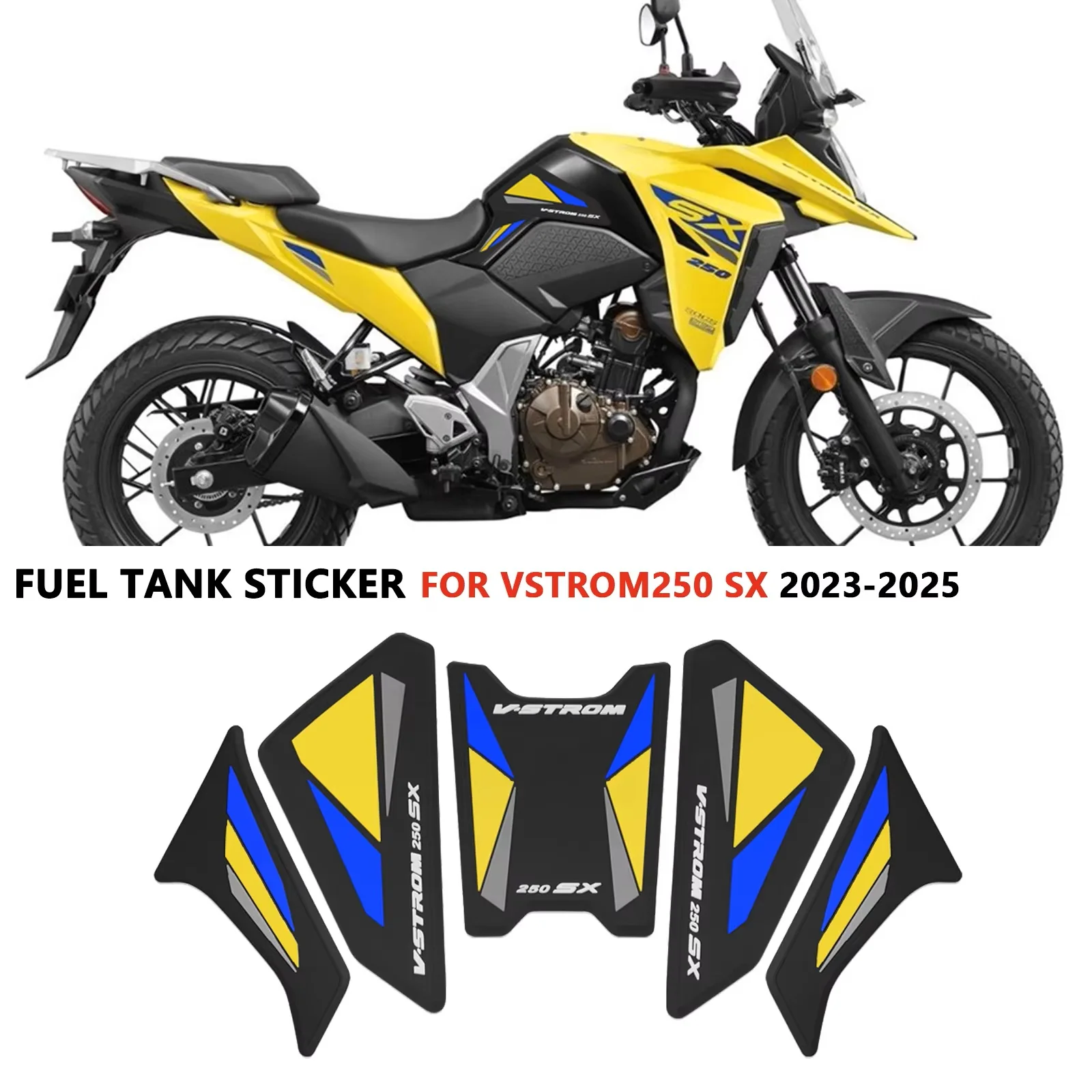 ل V-ستروم 250SX 2025 فولت ستروم 250 SX 2024 2023 دراجة نارية الجانب خزان الوقود وسادة خزان منصات حامي ملصقات قبضة وسادة تثبيت