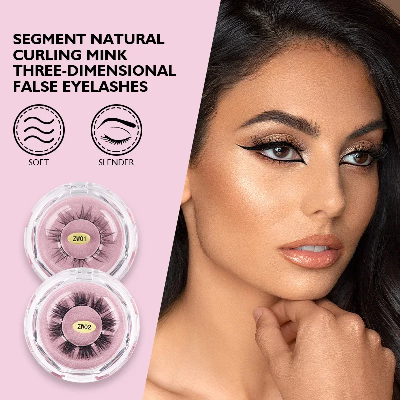 3D Segment Natural Curling Mink Three-Dimensional False Eyelashes Lightweight Handmade Mink Hair Natural Lashes Beauty Makeup