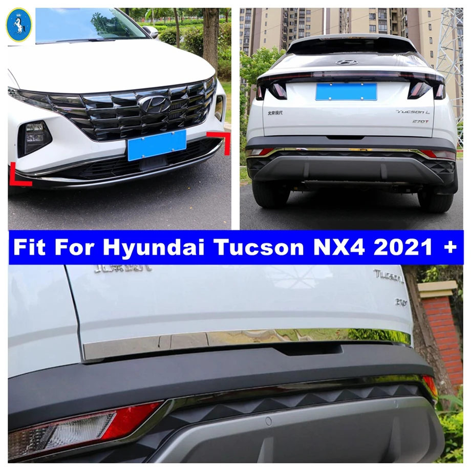 

Auto Front Bottom Bumper Rear Fog Lights Panel Trunk Tail Gate Boot Decor Stripes Cover Trim For Hyundai Tucson NX4 2021 - 2023