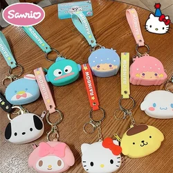 Sanrio Women Coin Purse Cartoon Cute Zipper Silicone Kitty Melody Coin Purse Pouch Purse Earphone Bag Wallet Bag Key Holder Gift