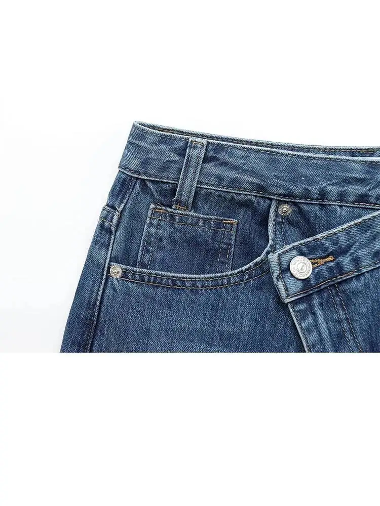 2025 Jeans a gamba larga dimagranti da donna vintage Pantaloni larghi a vita femminile alla moda Pantaloni da pendolarismo High Street
