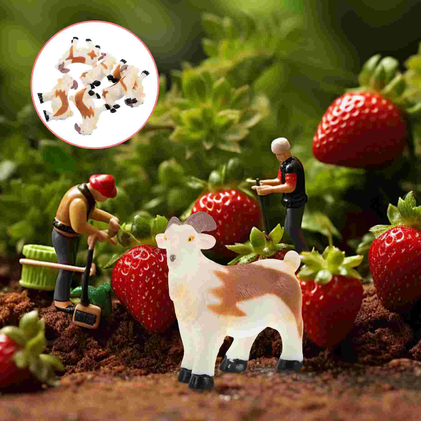 

6 Pcs Simulated Aries Model Mini Farm Animals Toys Accessories Mountain Goats Sheep Figurines Figures Resin Puppet