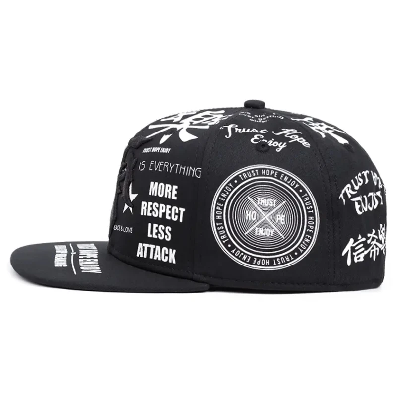 2026 Modische und Personalisierte Neue Baseball-Kappe T Graffiti-Stickerei Hip-Hop-Mütze Tägliche Freizeit-Sonnenschutzkappe Unisex Flachrand-Kappe – Detail 11