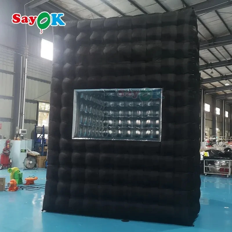 SAYOK 3x4mH Rectangle Inflatable Photo Booth Inflatable Photo Booth Enclosure Tent for Party Events Wedding Promotion Rental