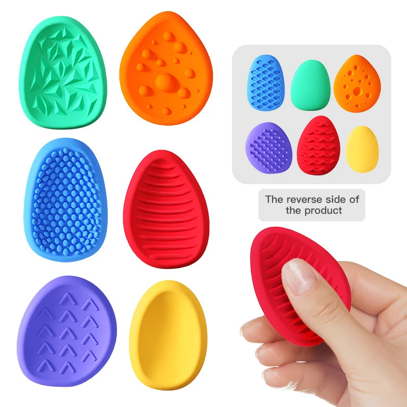 Fidget Toys Adults Sensory Silicone Stone 6 Pack Textured for Autism Kids Calming Down Fidget Stress Relief Toys