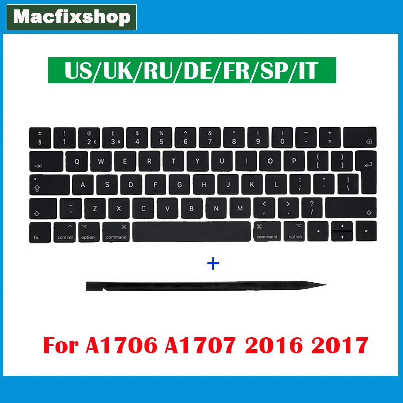 

Новые колпачки для клавиш для ноутбука A1706 A1707 для MacBook Pro Retina 13 дюймов 15 дюймов A1707 A1706 США Великобритания RU Французские немецкие испанские итальянские колпачки для клавиш