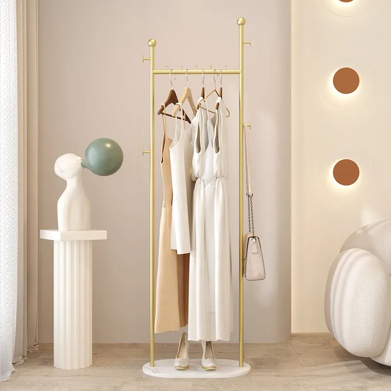Cream wind household bedroom hanger simple living room coat rack simple multi-functional storage wrought iron shelf