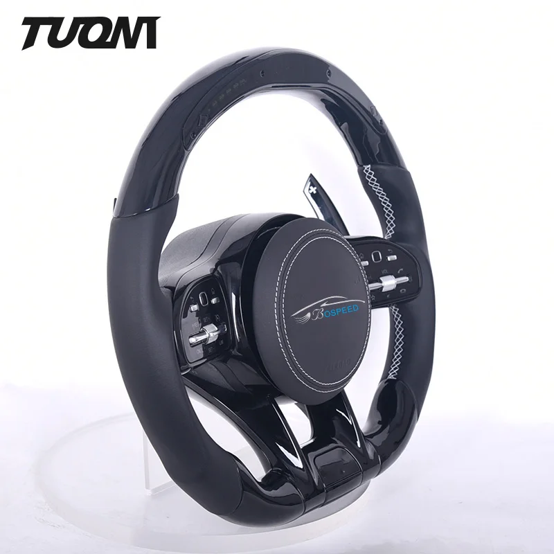 For Mercedes Benz W204 S204 W212 V212 A45 C43 C63 E63 GT S63 GLE63 GLC63 G63 CLS63 Carbon Fiber LED Car Steering Wheel