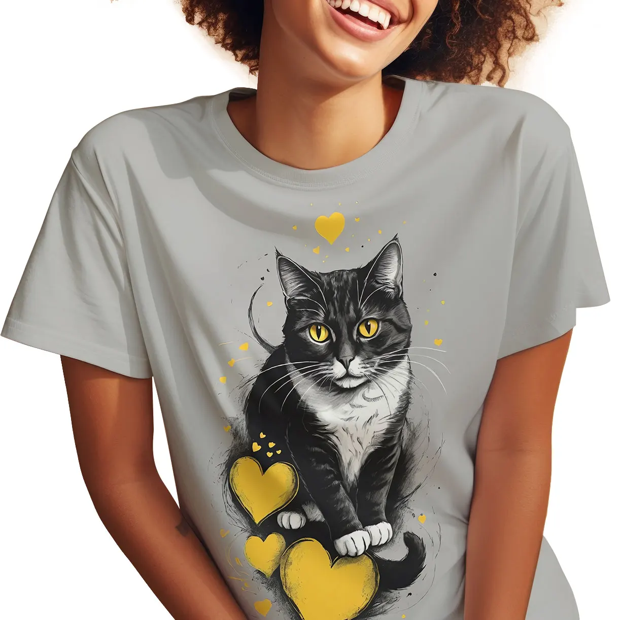 Funny Cute Cat Graphic Tee Woman Clothing Loose T shirts Summer Women's T-shirt Female Short sleeved Casual Soft Top Sport Shirt