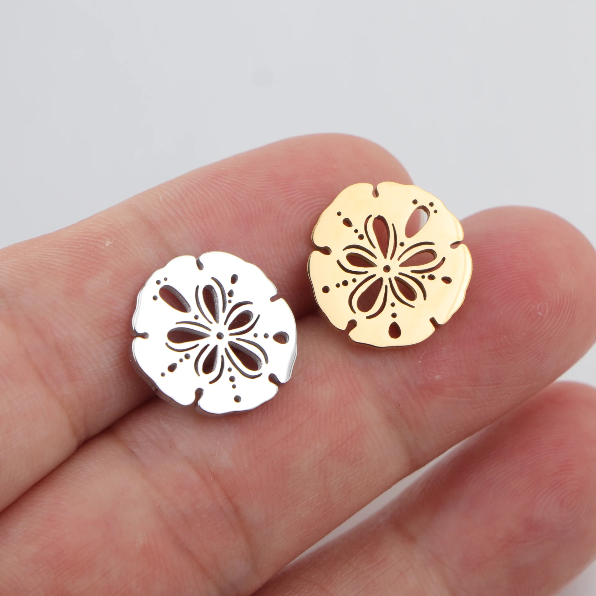 5pcs/lot Mirror Polished Stainless Steel Turtle Shell Starfish Sailboat Tortoise Charms Pendants for DIY Jewelry Making view 5