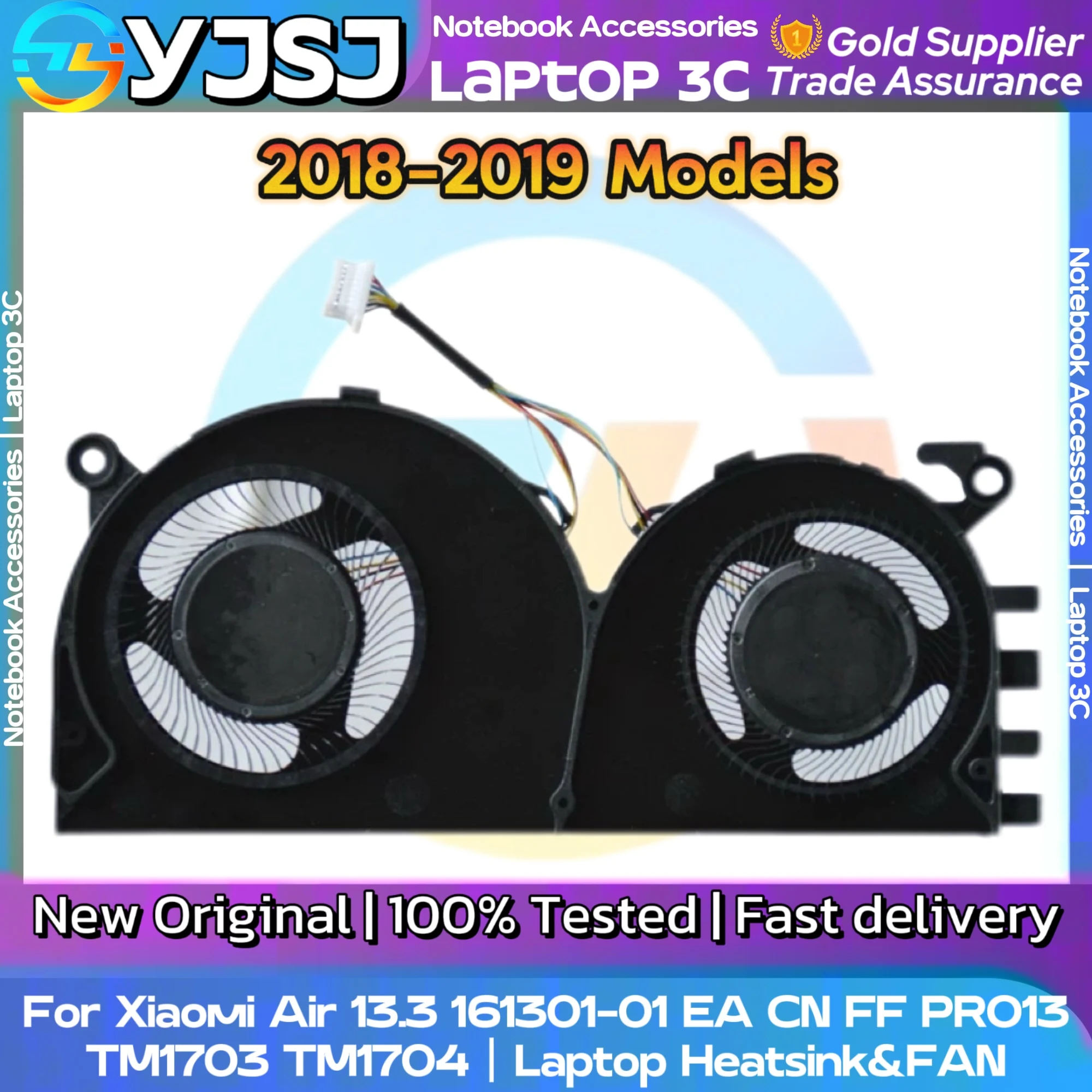 New Original Laptop CPU Cooling Fan For Xiaomi Air 13.3 161301-01 EA CN FF PRO13 TM1703 TM1704 (2016-2019H) Laptop Heatsink&FAN