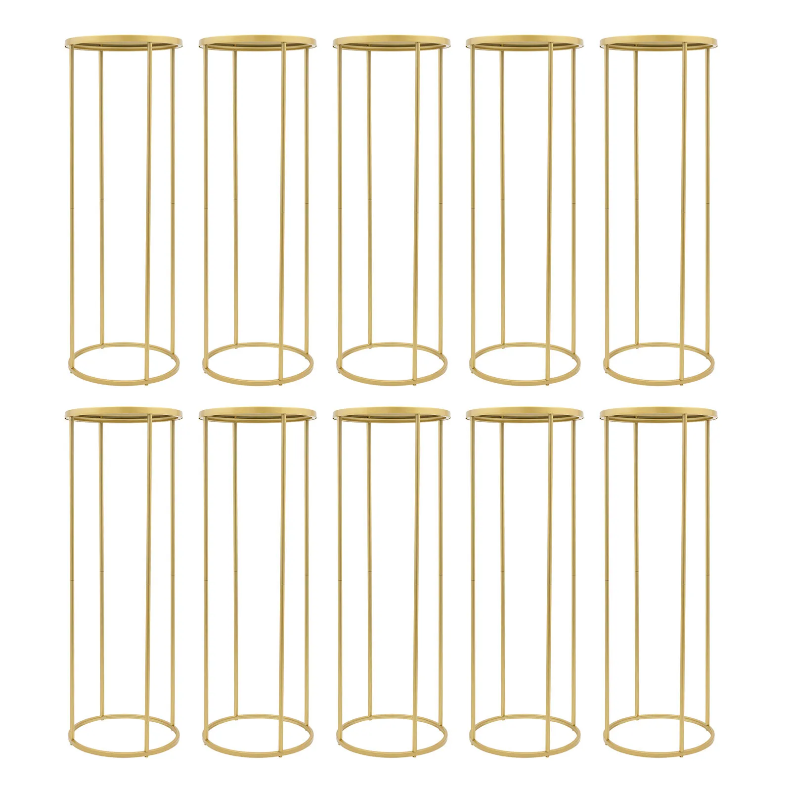 결혼식 테이블 금속 꽃 스탠드 장식을위한 10Pcs 골드 웨딩 센터 피스