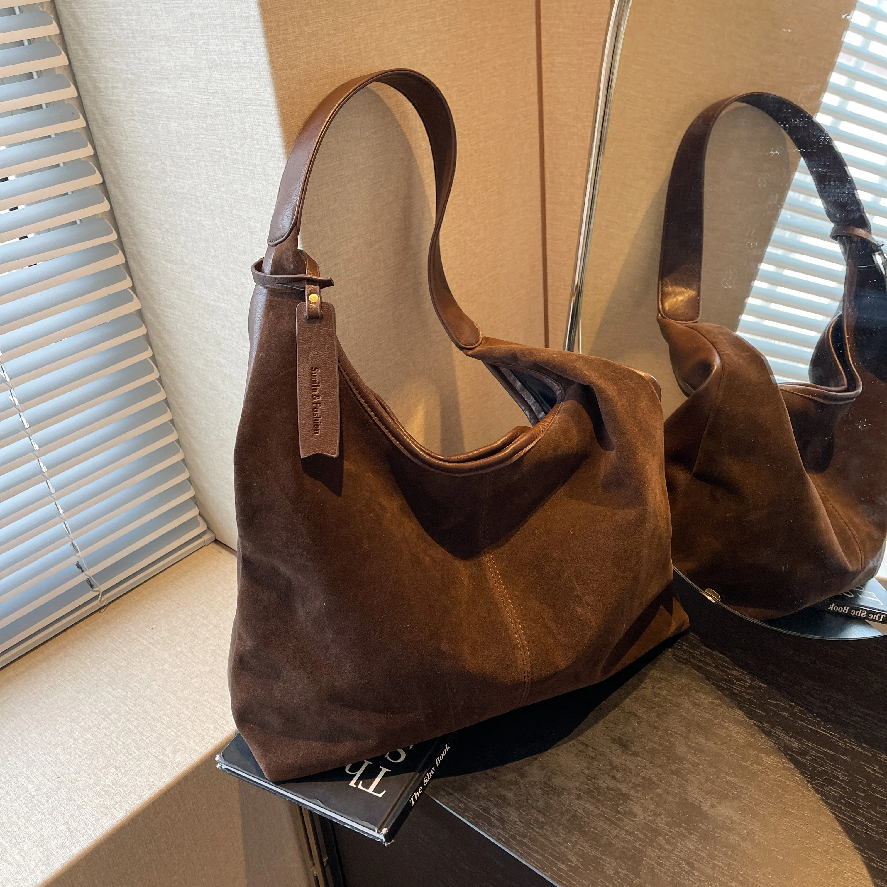 

Frosted retro fashion shoulder bag pure color casual autumn and winter special bag
