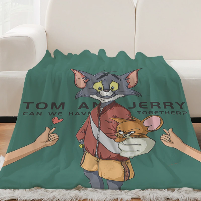 Fleece Blanket Sofa Winter Warm H-Toms and H-Jerrys Bed Camping Custom Nap Fluffy Soft Blankets King Size Microfiber Bedding