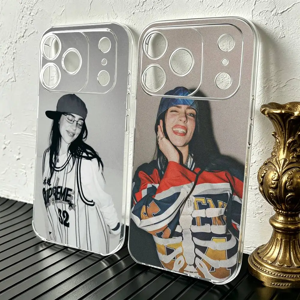 Young and powerful singer-B-Billie Eilishs Phone Case For iPhone 17 16 15 14 13 12 11 Mini Pro Max Plus Transparent Cover