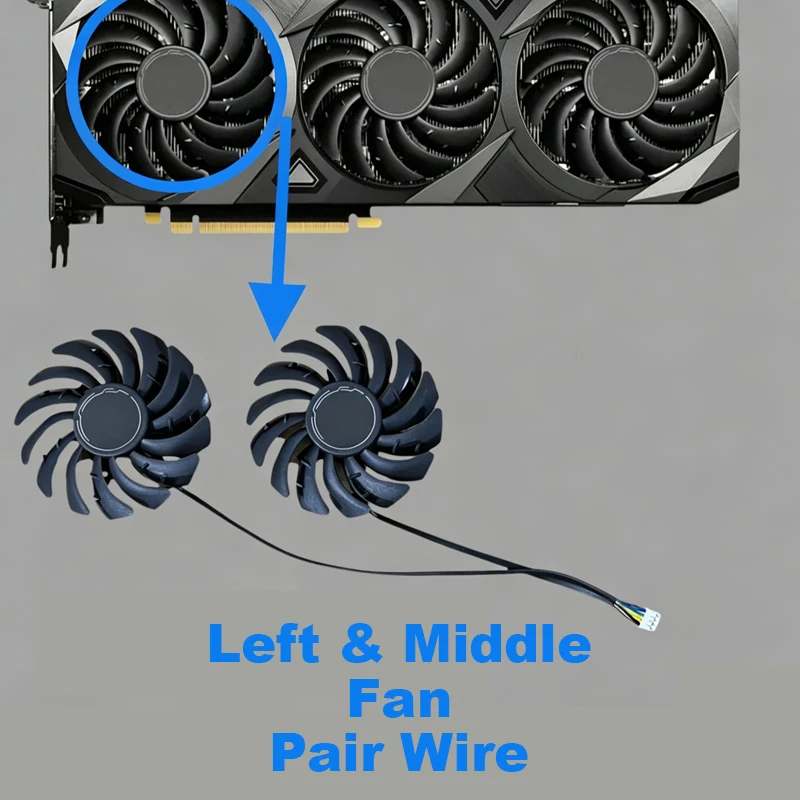 95MM PLD10010S12HH 4Pin GPU Fan Replacement Compatible With MSI RTX3050 RTX3060 RTX3060Ti GAMING X Graphics Card Cooler