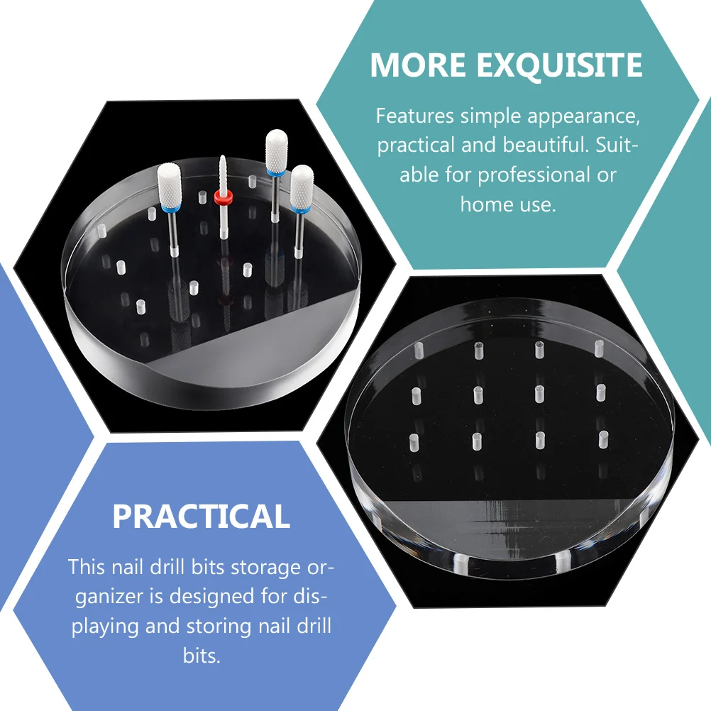 

Nail Bits Grinding Head Display St 12 Holes Storage Rack Salon Supplies Manicure Art Tools Holder Acrylic Durable Nail Practice