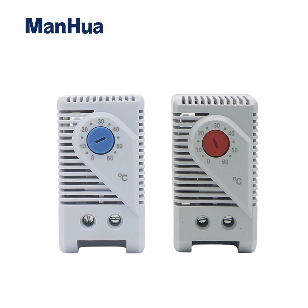 ManHua 0~60℃ Cabinet Temperature Controller Centigrade Mechanical KTO011 Red & KTS011 Blue Industrial Thermostat