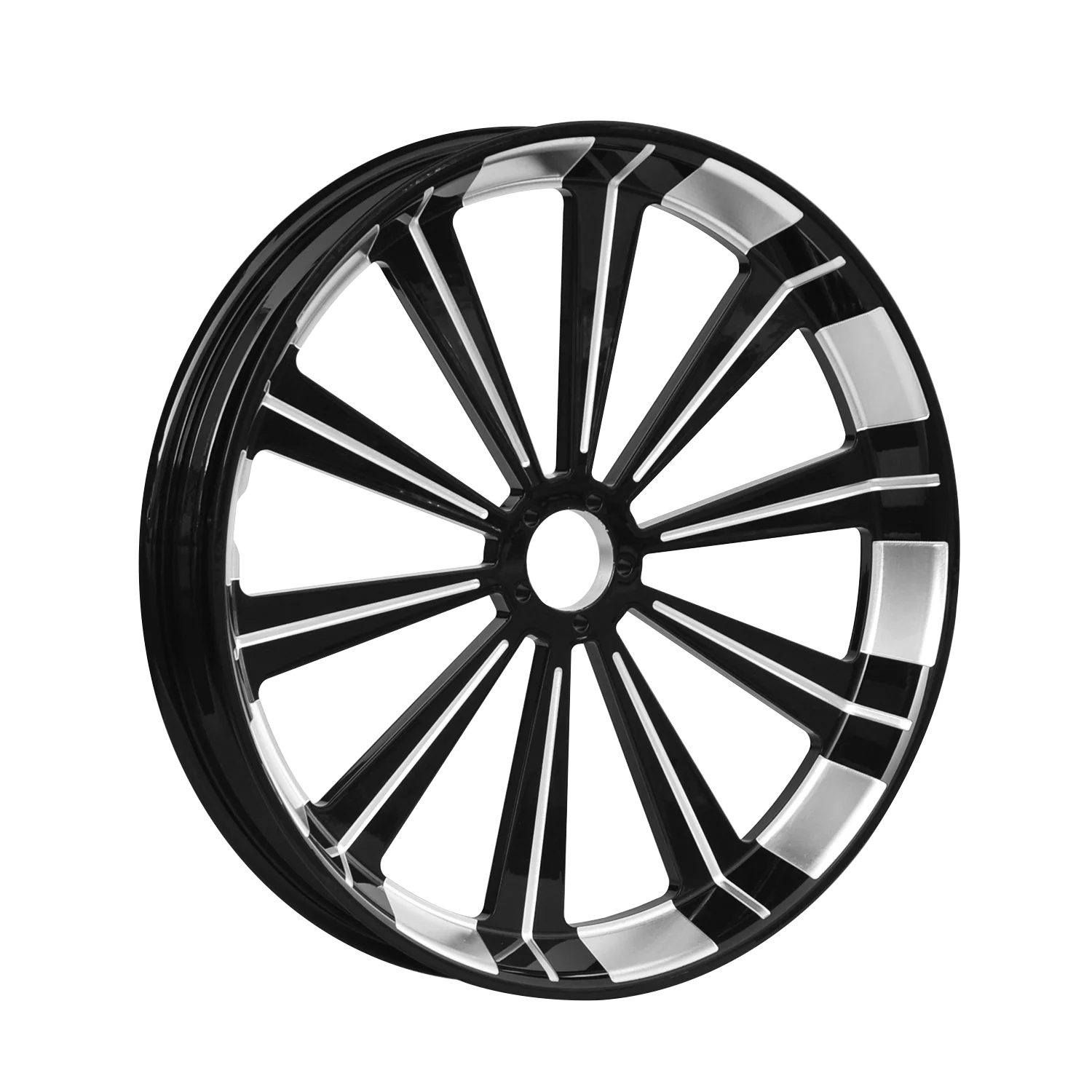 

Кованые мотоциклетные диски 21x3.25 и 23x3.75, индивидуальный дизайн, алюминиевые, черные, с окрашенными обрезанными спицами