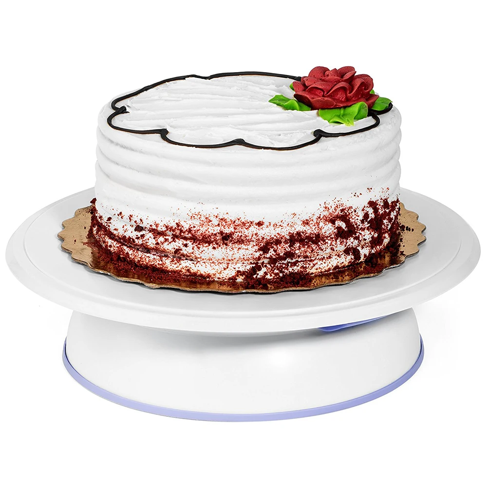 

1Pcs Revolving Cake Stand 360 Degree Rotation for Easy Decorating Plastic Cake Turntable Non-Slip Base Great for Home Baking