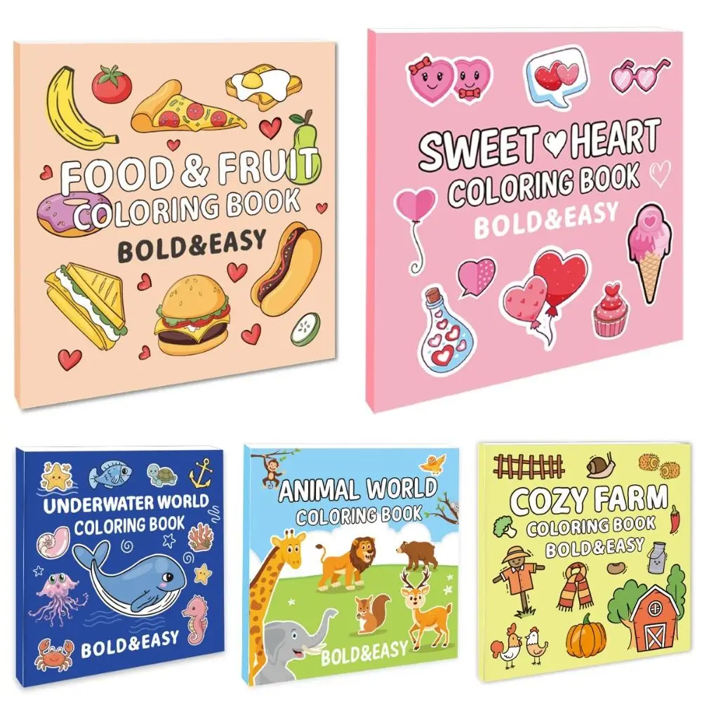 

Funny Mini Food Fruit Coloring Book Montessori toy Creative Gouache Graffiti Book Interesting Pocket Filling Color Book Toddler