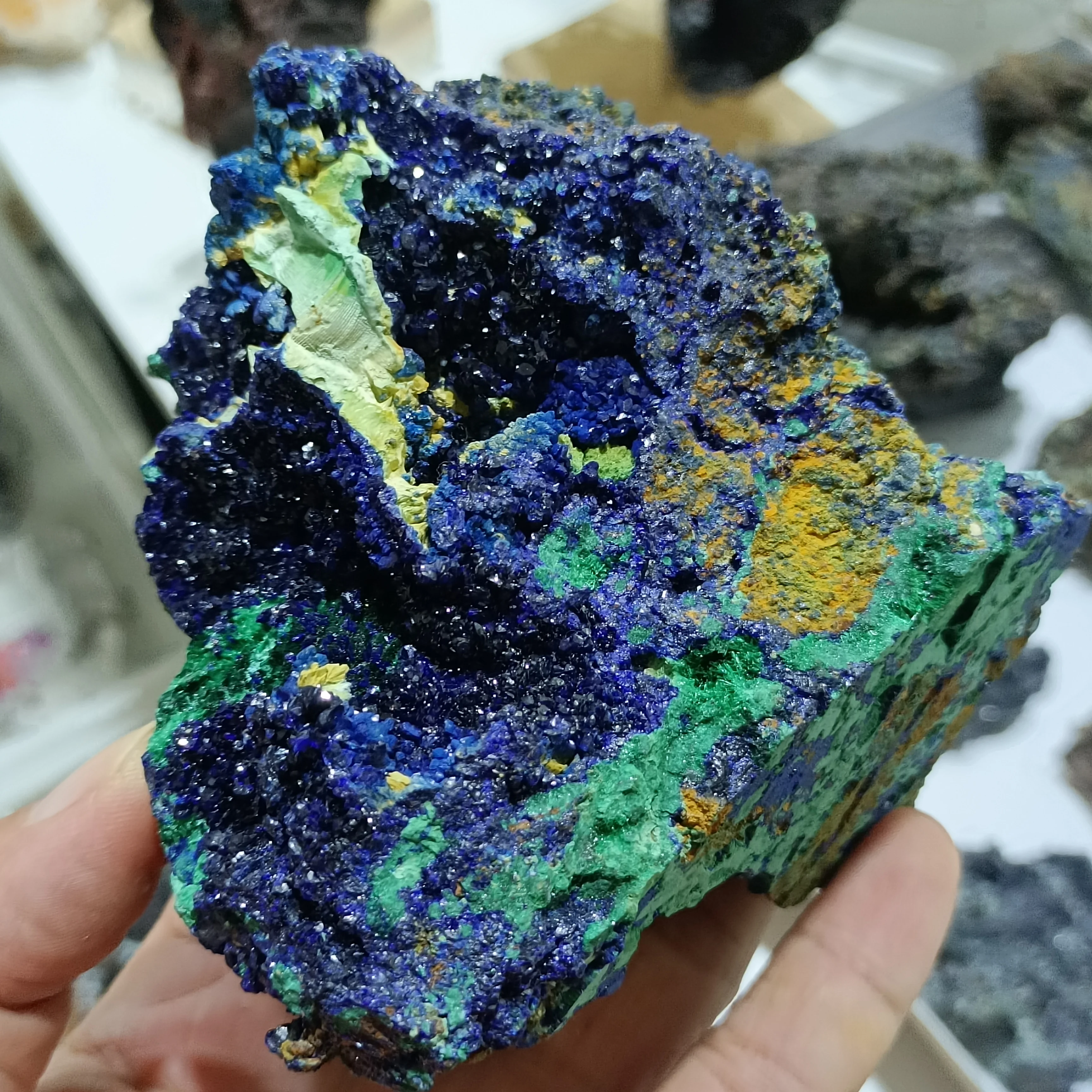 

Natural Rough Azurite Symbiosis Malachite Clusters,Quartz Crystal Rough Ore,Mineral Reiki Healing Wealth Gems,Home Decoration