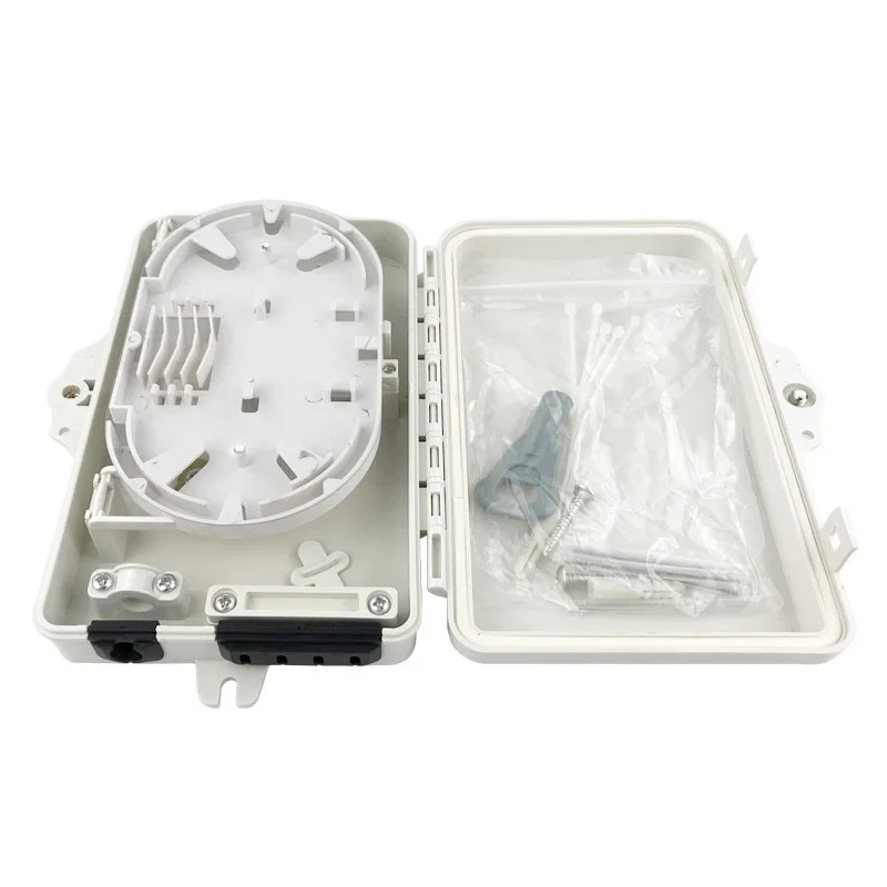 Trade Supply 4-core  Cable Fiber Distribution Box Indoor and Outdoor Waterproof   Box Wall-mounted Optical  Home Distribution