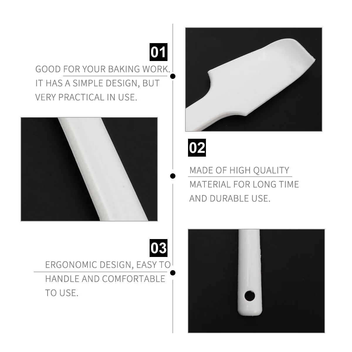 

Premium Silicone Baking Spatula Set Cake Icing Scraper Ergonomic Lightweight Kitchen Tools Easy Storage White