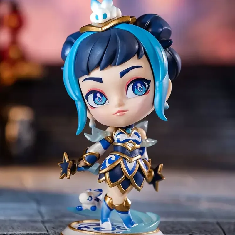 

League Of Legends Blue And White Porcelain Luxanna Crownguard Lux The Year Of The Loong Limit Figures Peripheral Decoration