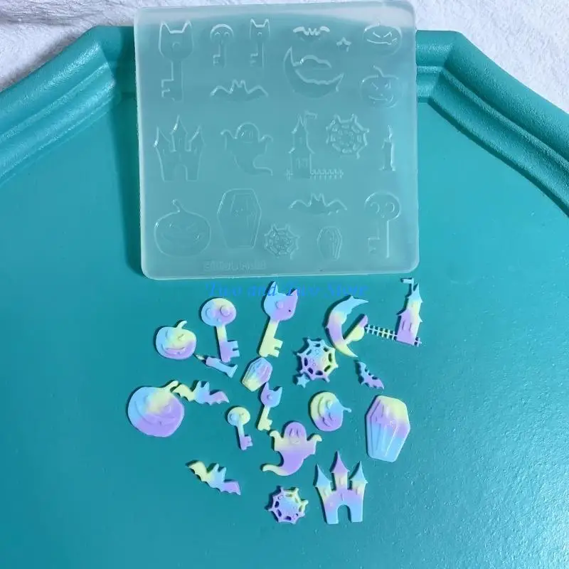 HX6F Halloween-Themen-Silikonform, vielseitige Skelett-Anhänger-Form, Ornament-Form