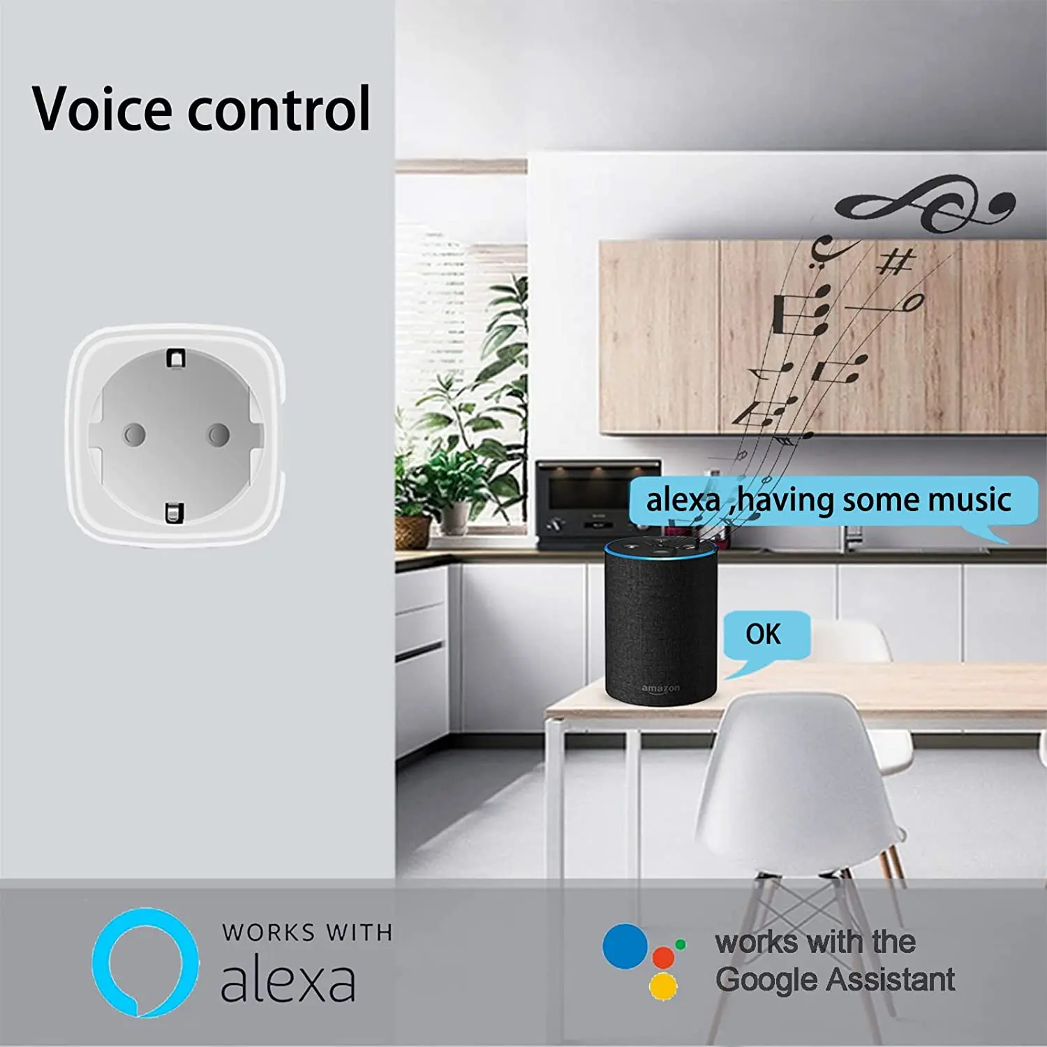 Tuay Smart Socket EU16A/20A Wifi Smart Plug With Power Monitoring Smart Life APP Remote Control Support Google Assistant Alexa