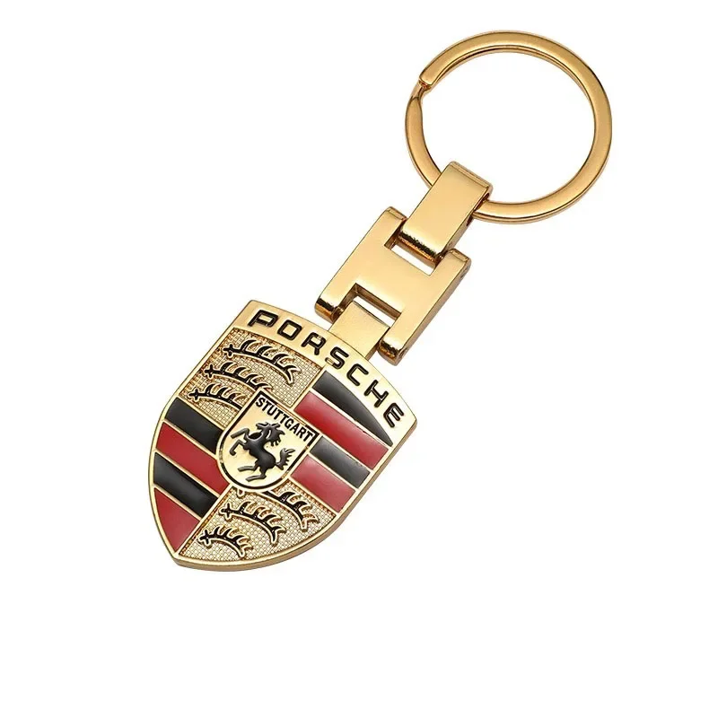 Автомобильная эмблема, брелок с пряжкой H, двусторонний брелок для ключей для Porsche Boxster Cayenne Panamera Macan Cayman 911 918 996 917 991