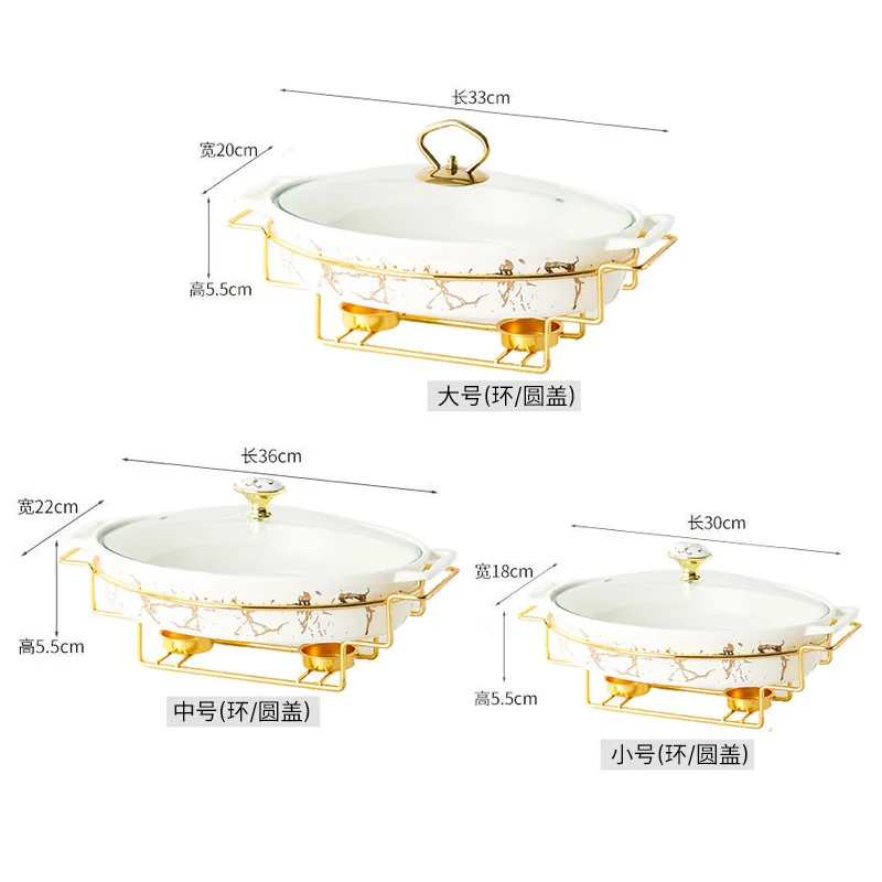 Multi-style and multi-standard food warmer buffet stove chafing dishes for hotel restaurant home chafing dish Porcelain