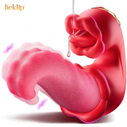 LICKLIP 4 in 1 lingua Swing vibratori a spinta Dildo Rose G Spot stimolatore clitorideo vibratore giocattoli adulti del sesso per le coppie delle donne