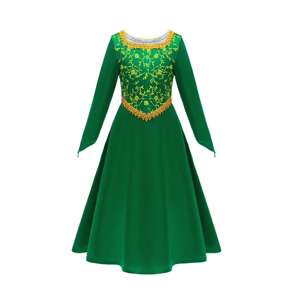 Fiona Cosplay Costume Girl Elegant Green Long-sleeved Dress Girls Blue Gown Boy Shrek Cosplay Suit Halloween Carnival Clothes