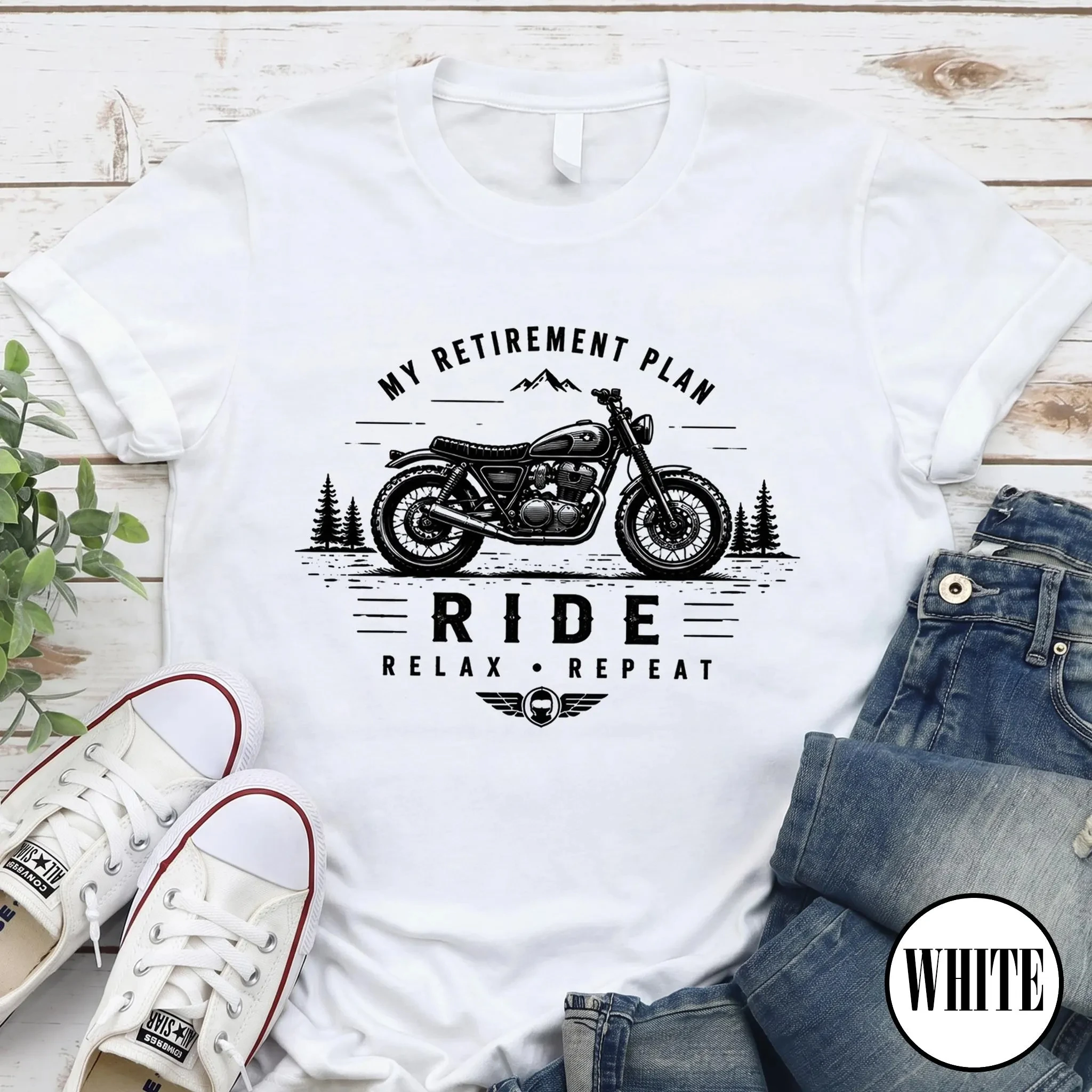 Summer Casual Fashion Top - My Retirement Plan T-shirt - Retirement Gift for Motorcycle Riders, Suitable for Both Men and Women