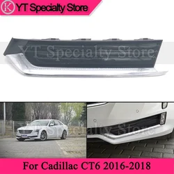 Kamshing Front Bumper Foglight Frame For Cadillac CT6 2016 2017 2018 Fog Light Grille Front Foglamp Cover High Configuration