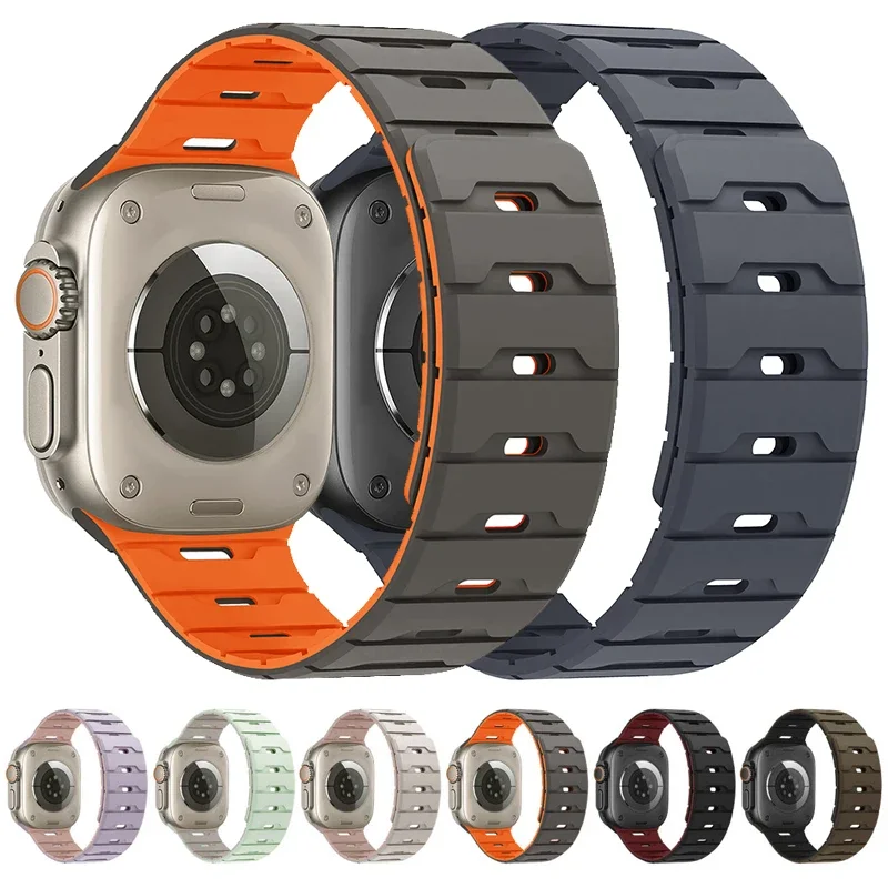Silicone Magnetic Strap for Apple Watch 11 10 42mm 46mm 9 8 7 6 5 4 SE 45mm 41mm 40mm 44mm Replace Band IWatch Ultra 3 2 1 49mm image 2