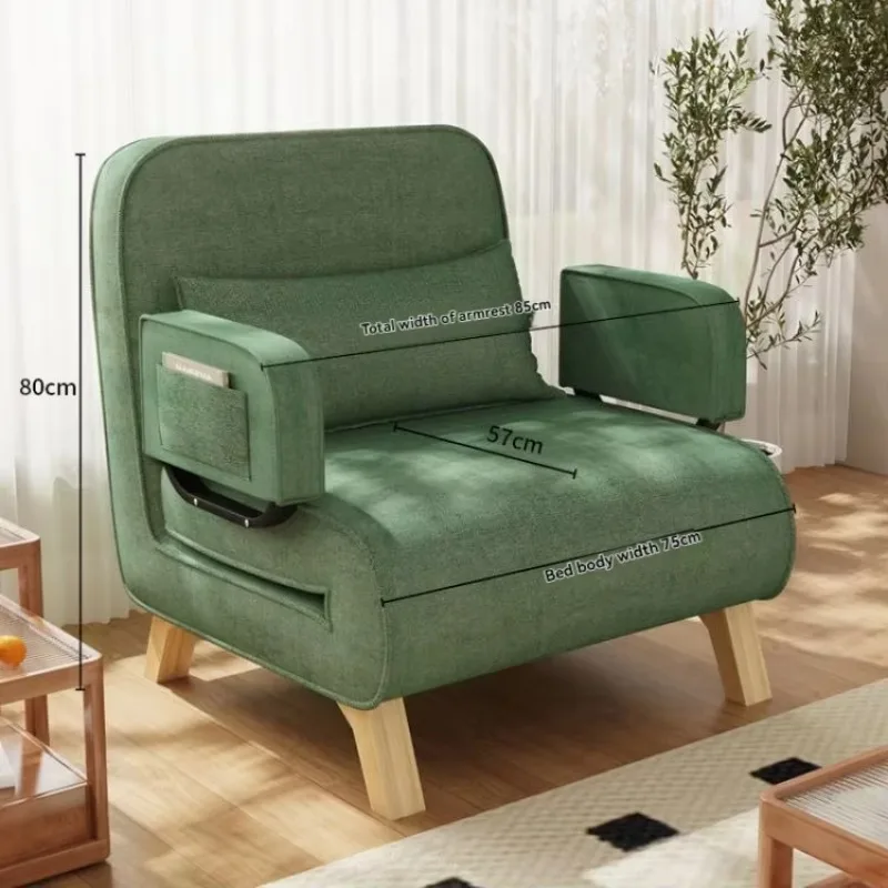 Divano Letto Pieghevole Nordic Minimalist Wooden Sofa  Stylish Multi-Angle Adjustment Practical Small Sofa Folding Sofa Bed